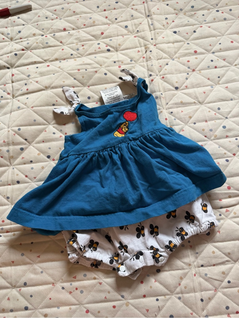 Vintage Disney Pooh Blue Baby Dress romper